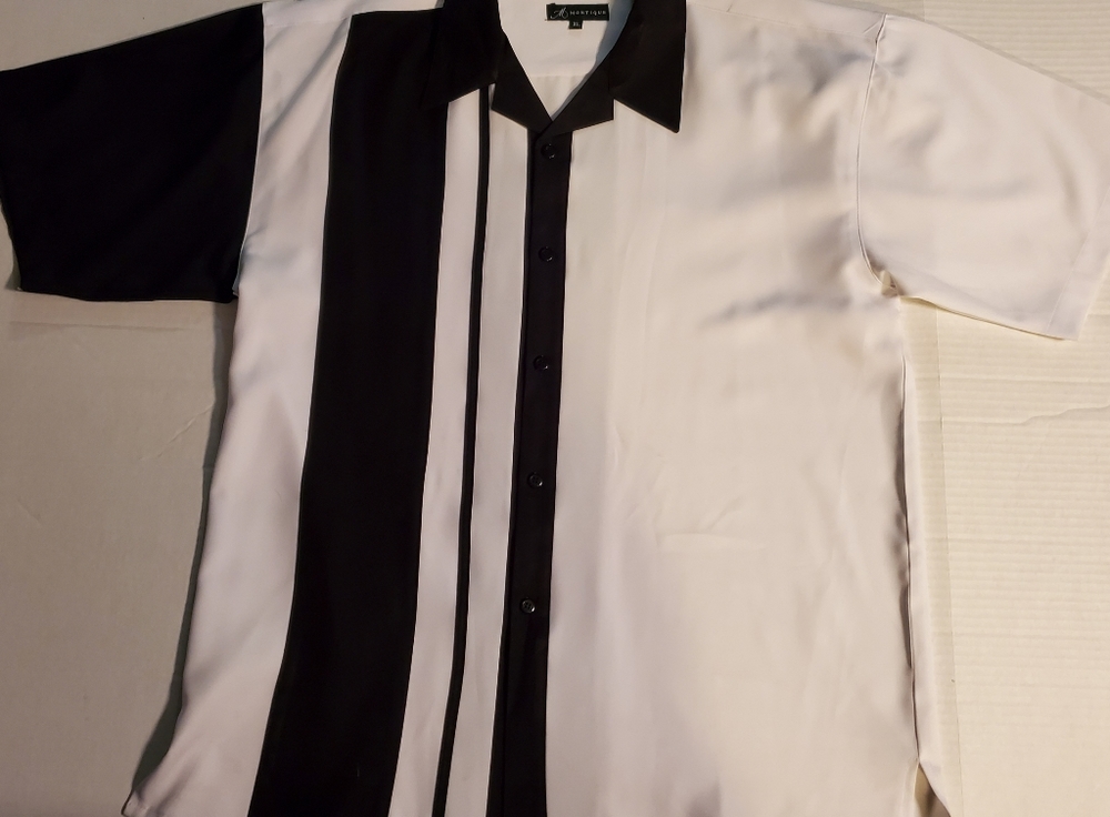 Montique Black and White club shirt bowling shirt